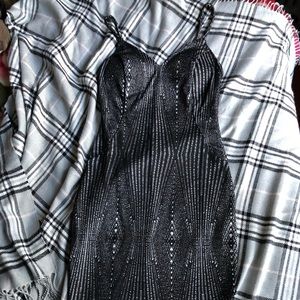 Black & silver mini dress